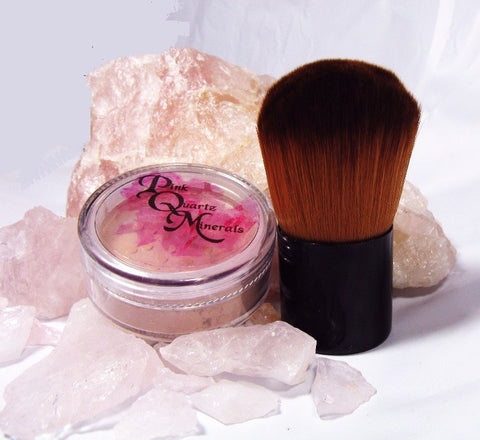 Large Foundation with Large Vegan Brush Kit Pink Quartz Minerals Mineral Makeup Foundation